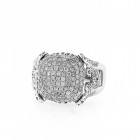 1.92 Cts. 14K White Gold Clustered Ladies Diamond Cocktail Ring